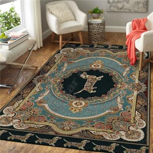 Vintage Court Dachshund Rug Square Anti-Skid Area Floor Mat Rug Non-slip Mat Dining Room Living Room Soft Bedroom Carpet 02
