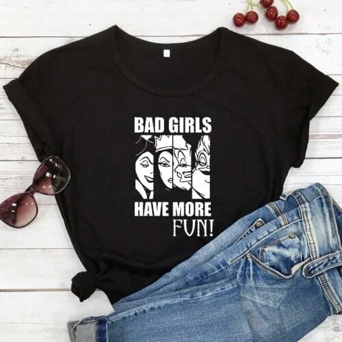 Bad Girls Have More Fun T-shirt Funny Women Halloween Party Gift Tshirt Aesthetic Tumblr Hipster Graphic Tee Shirt Top