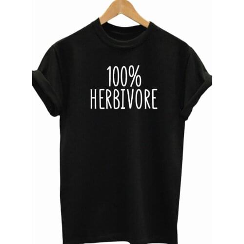 100% Herbivore Women tshirt Casual Cotton Hipster Funny t shirt For Lady Yong Girl Top Tee Drop Ship ZY-35