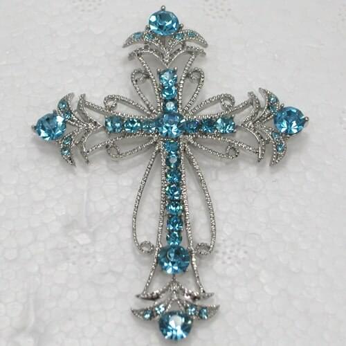 12pcs/lot Wholesale Fashion brooch Rhinestone Cross Pin brooches C102067