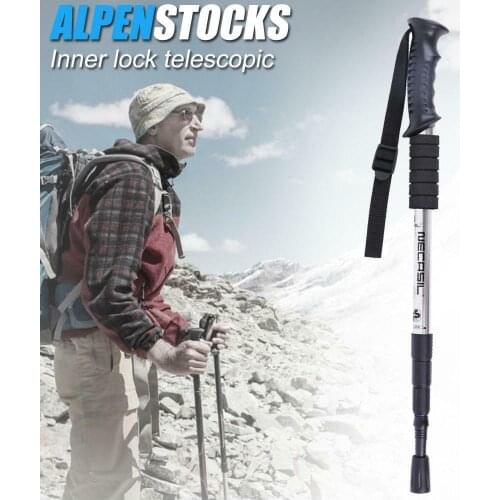 2pcs/lot 4-Sections Trekking Poles Hike Walking Stick Nordic Walking Aluminum Telescopic Mountain Climbing Hiking Poles