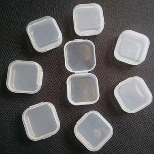 20Pcs Square Mini Clear Plastic Storage Containers Box with Lids for Small Items