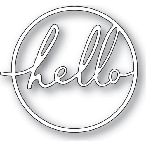 2021 AliliArts Metal Cutting Dies hello Circle diy Scrapbooking Photo Album Decorative Embossing PaperCard Crafts Die