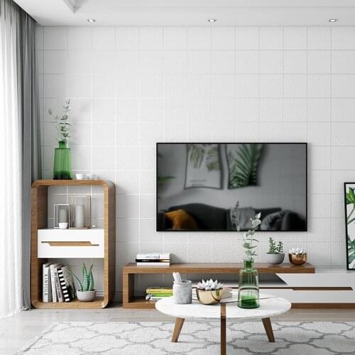 3d Embossed Plain Flocking Wallpaper Rolls Modern Nordic White Grid Wallpapers Living Room Backdrop Wall Papers Home Decor P104