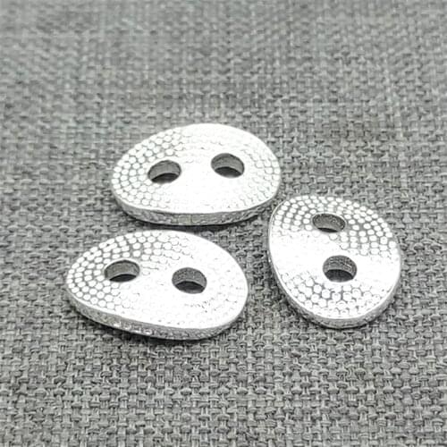 4 Pieces 925 Sterling Silver Button Beads with Imprint for Bracelet