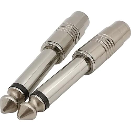 5Pcs / lot 6.5mm Mono Plug Audio Adapter 1/4" 6.5mm Male Plug to RCA Female Jack Mono Audio Connector Converter for Microphone