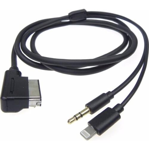 5pcs High Qualty For Audi A3 A4 A5 A6 A8 MDI AMI MMI Music AUX Audio Charging Cables Phone 5 5s 6 cable length 132cm