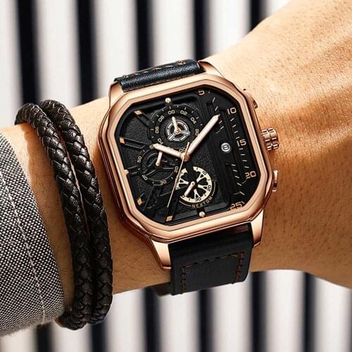2021 New Men Watch Business Waterproof Date Watches Fashion Multifunction Stainless Steel Quartz Watch Chronograph gift for Man