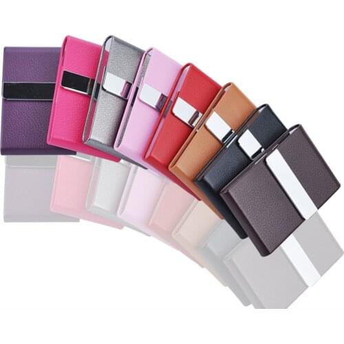 Aluminum Parts Cigar Cigarette Tobacco Case Colorful Holder Pocket Box Cigarette Storage Stainless Steel PU Card Case