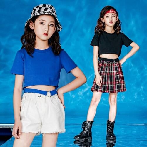 Kids Jazz Dance Costumes Children Cheerleading Stage Performance Outfit Modern Street Dance Clothes Girls Hip Hop Suit VO1220