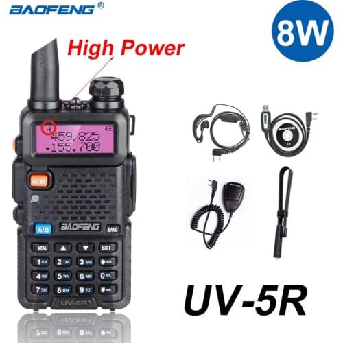 BF-UV5R 8W 5W Two Way Radios Station UV-5R 5-10KM Walkie-Talkie VHF UHF Radio Receiver High Power BaoFeng Walkie Talkie UV 5R