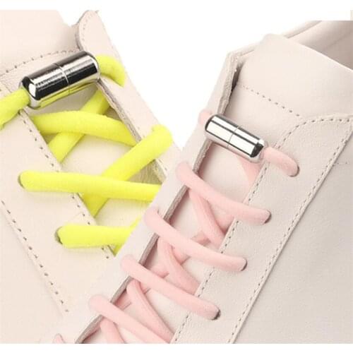 Elastic No Tie Shoelaces Semicircle Shoe Laces For Kids and Adult Sneakers Shoelace Quick Lazy Metal Lock Laces Shoe Strings