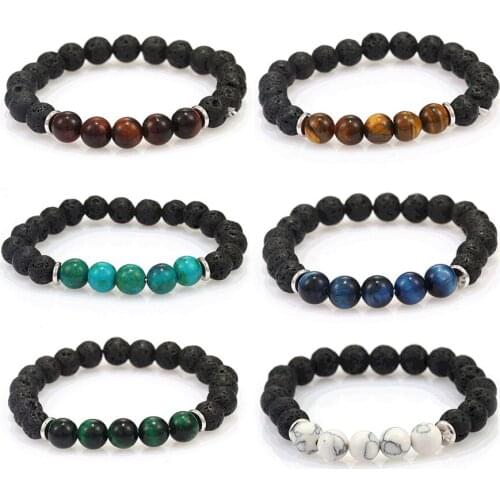 Ethnic Adjustable Lava Stone Bracelet Women Natural Black Volcanic Buddha Bead Yoga Aromatherapy Bracelet Jewelry
