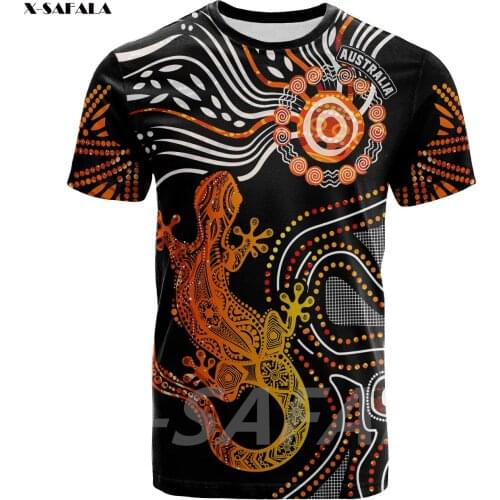 Australia Aboriginal Lizard Sunshine 3D Fashion All Over Printed Round Neck T-Shirt Men Women Harajuku Casual Tee