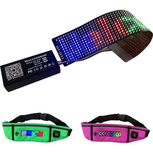 Bluetooth Programmable RGB Flexible LED Module 12*48pixel Soft Thin Display Screen for LED Hat Bag T-Shirt Face Mask DIY