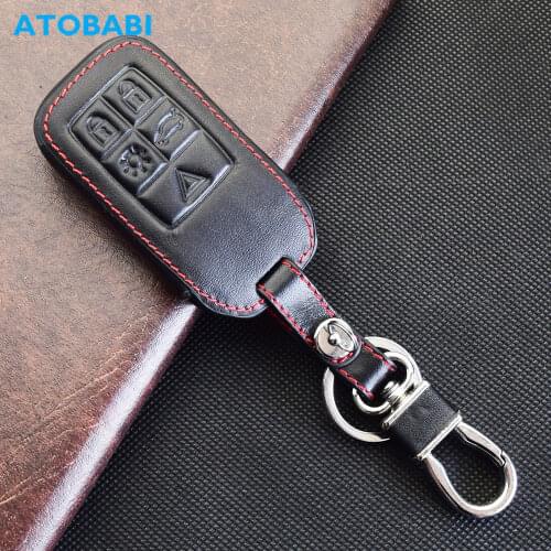 Leather Car Key Cases For Volvo XC70 XC60 V70 V60 S80 S60 V40 5 Buttons Smart Keyless Entry Remote Control Fobs Protector Cover