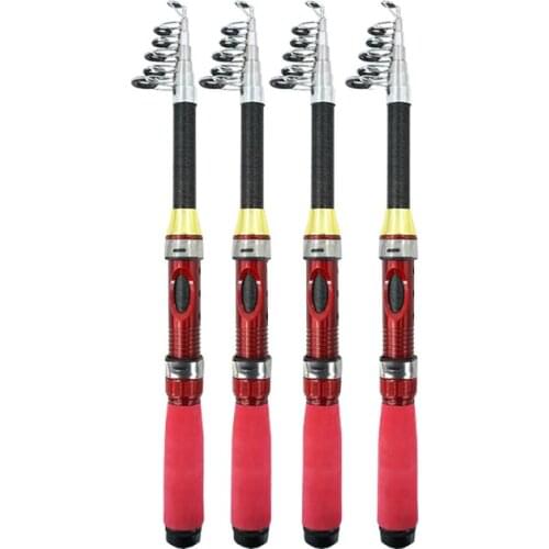 Mini adjustable 1.0m-1.9m portable telescopic fishing rod fiberglass rod rotating fish hand fishing tackle sea rod fishing rod