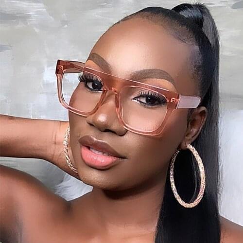 Unisex Flat Top Designer Glasses Frame Clear lens Eyewear Woman Glasses Square Optical Frames Men Blue Light Blocking Glasses