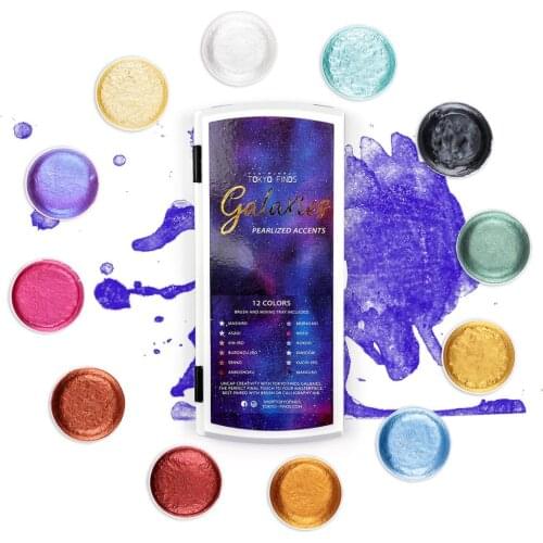 Premium 12Color Glitter Water Color Set Metallic Gold Pigment Paint With Waterbrush for Artist Painting Watercolors Art Supplies