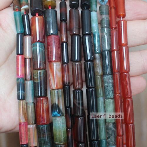 Natural Red/Multicolor agate , Inidan Agate/Grass Agate Tube beads , For DIYJewelry making! Mixed wholesale for all items