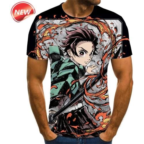 2021 New Demon Slayer Anime T Shirt Kimetsu No Yaiba 3D Print Tops Fashion cool tshirt harajuku Cartoon t-shrit camisetas