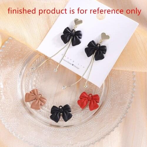 Wholesale 50pcs/lot color Rubber paint cartoon bow shape bowknot floating locket charms diy jewelry earring/garment accessory