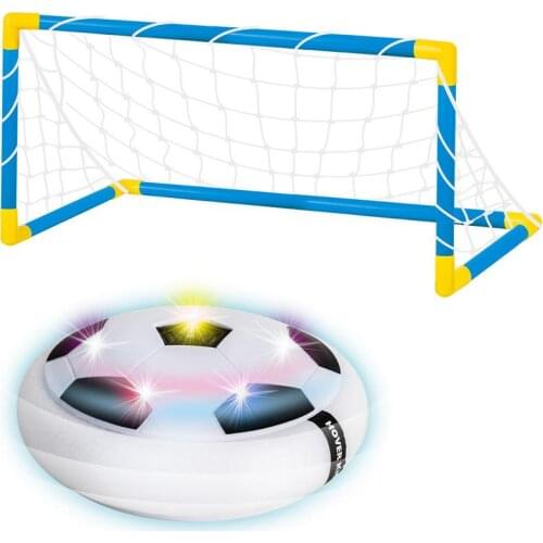 Floating LED Football Toys Air Power Soccer Disc Hovering Football Game Light Toy Flashing Ball Toys With Soccer Goals