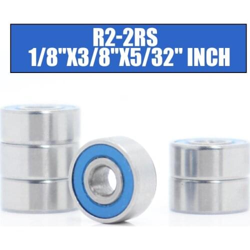 FUSHI R2-2RS Bearings Blue Sealed Inch Size , 6 Pcs ABEC-3 R2RS Shaft Ball Bearing R2 Parts For Hobby RC Car Truck