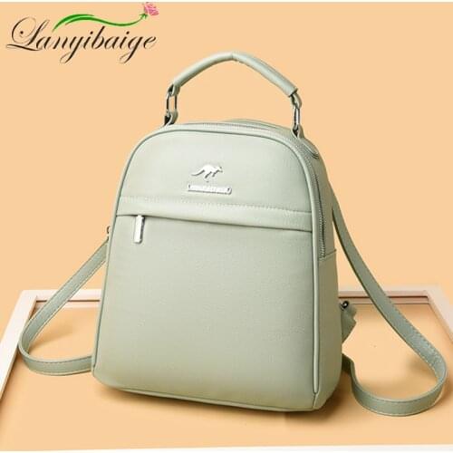 Casual Anti-Theft Backpack Female PU Leather Womens Backpack 2021 Large Capacity School Shoulder Bag For Teenage Girls