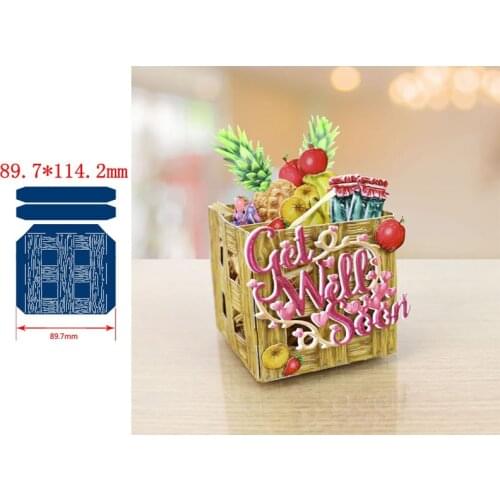 Splicable Square Flower Basket Decoration Metal Cutting Dies Scrapbooking Paper DIY Cards Crafts Embossing Die Cuts New 2019