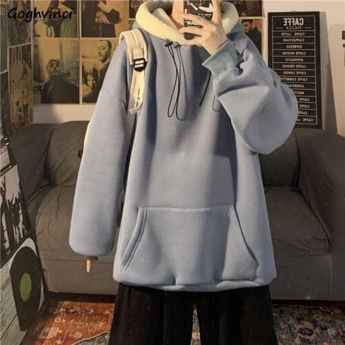 With Hat Hoodies Women Plus Velvet Clothes Fashion Korean Style Streetwear Students Harajuku Pockets All-match Autumn Simple New
