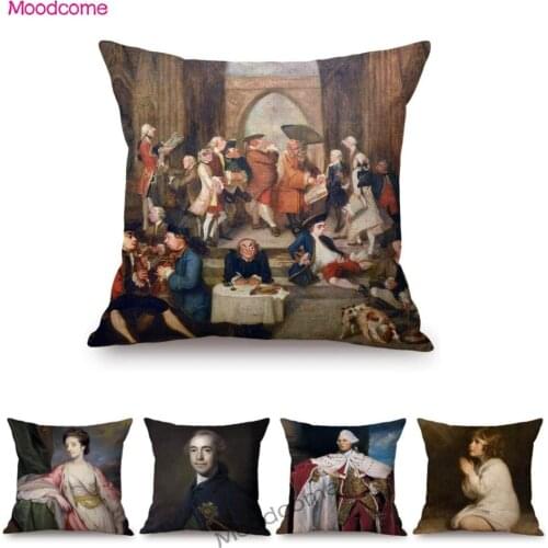 Sir Joshua Reynolds UK Royal Academic Neoclassic Art Portrait Princess Duke Duchess Oil Painting Pillow Case Sofa Cushion Cover