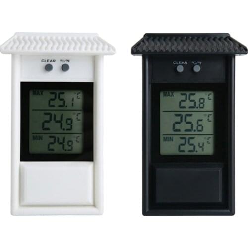LCD Digital Waterproof Memory Thermometers Garden Green House Wall Temperature Measurement Max Min Value Display -20~50C