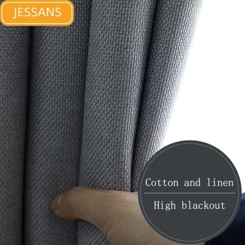 Cotton Linen Window Curtain In Kitchen Room Curtains for Modern Living Room Bedroom Dining Room High Blackout Curtain