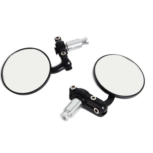 NICECNC Motorcycle Black 7/8" Round Bar End Rear Mirrors Moto Motorcycle Motorbike Scooters Rearview Mirror Side View Mirrors