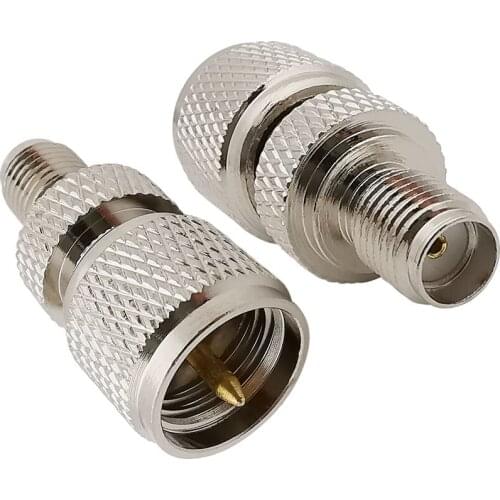 1Pcs Mini UHF Male to SMA Female RF Coaxial Connector Jack Plug Straight Adapter Nickel Plated