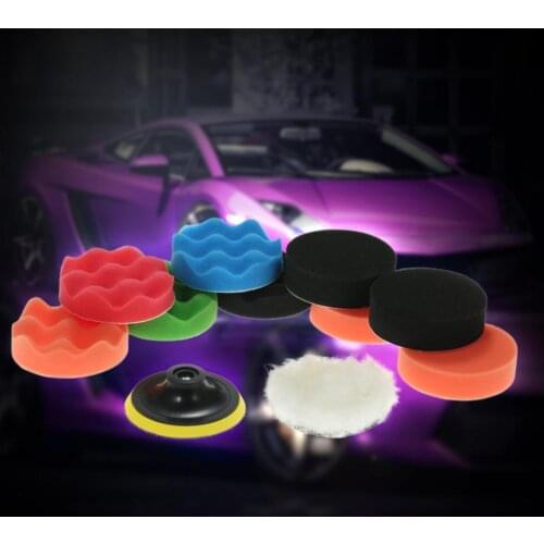 11Pcs 4 Inch Car Waxing Polishing Pads Sponge Buffer Waxer M10 Shank Tool Set Maintenance Polishing Disc