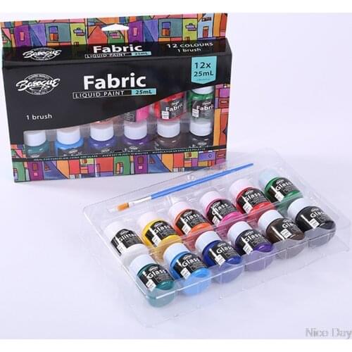 12Color x 25ml Heavy Body Colors Rich Pigments Glass Paint Set for Painting Canvas Crafts My19 20 Dropship