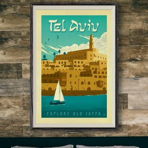 140 Tel Aviv Israel Explore Old Jaffa Vintage Travel Wall Silk Cloth Poster Art Decoration Gift