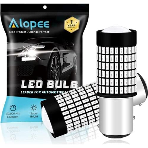 2-Pack 1157 BAY15D 3014 144 SMD LED Bulb with Projector 9V-30V Replacement for 1016 7528 2357 Tail Brake Light Red White Yellow