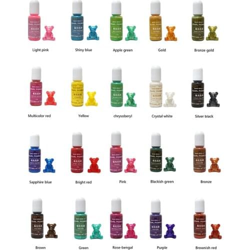 20pcs Hoge Concentratie Hars Vloeibare Parel Coloring Dye Pigment Hars Epoxy Kleurstof Voor Diy Sieraden Maken Ambachten
