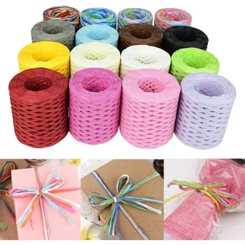 200m/roll Raffia Paper Cords Gift Box Wrapping Ribbons Twine Strings For Wedding Christmas Birthday Party Decoration Supplies