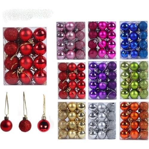 New 24pcs Christmas Tree Toys Decorations Ball Bauble Xmas Party Hanging Ball Ornaments Decorations for Home New Year