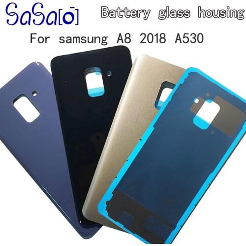 30Pcs/lot Replacement For Samsung Galaxy A8 Plus A8+ 2018 A530 A730 A530F Back Battery Cover Rear Glass Housing Case + adhesive