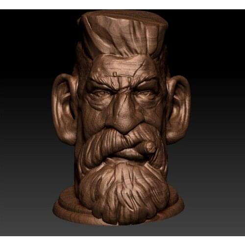 3D model for cnc or 3D printers in STL file format Huntsman statue head