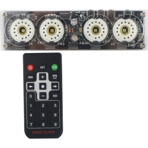 4-bits Glow Tube Nixie Clock QS30-1 SZ3-1 Tube Advanced Version Remote Control LED Backlight Audio Accessories DC5V No Tube