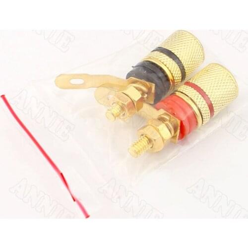50pcs/lot Gold Plated Wire Terminal Horn Audio Speaker Banana Plug For Budweiser DIY Sufficient Insulation Socket