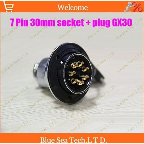 7 Pin 30mm Male&Female Aviation plug Connector kit GX30 Socket+Plug+WaterProof Cap,Aviation plug interface,circular connector