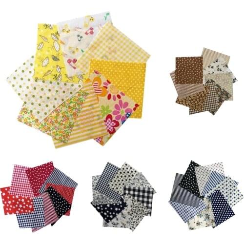 8 Pieces Various Cotton Patchworks Fabrics Sewing Cloth Patches Lot DIY Costume Pillow Cotton Fabric