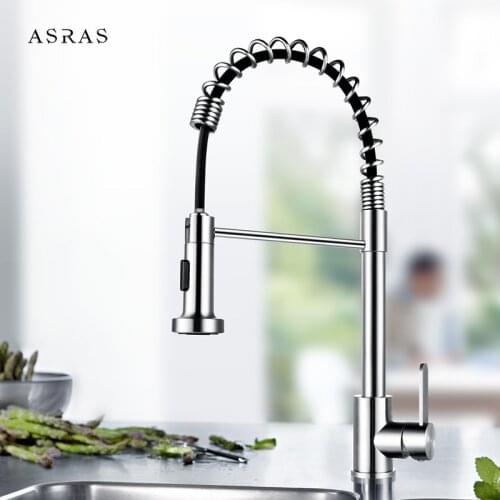 ASRAS-110 304 stainless stell kitchen tap hot/cold mixer pull out faucet sprayer switch